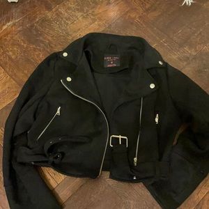 Black suede crop jacket